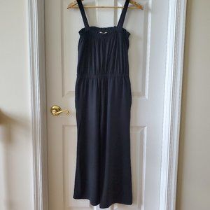 Black wide leg one piece jumpsuit romper Loft size XS